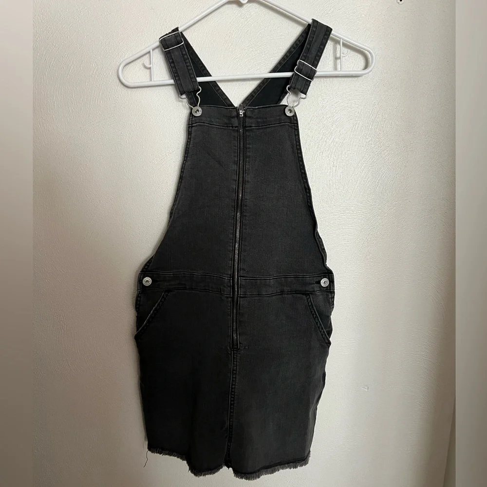 OSHKOSH B'GOSH Washed Denim Casual Overall Denim Jumper Black Girl's Size 14 GUC